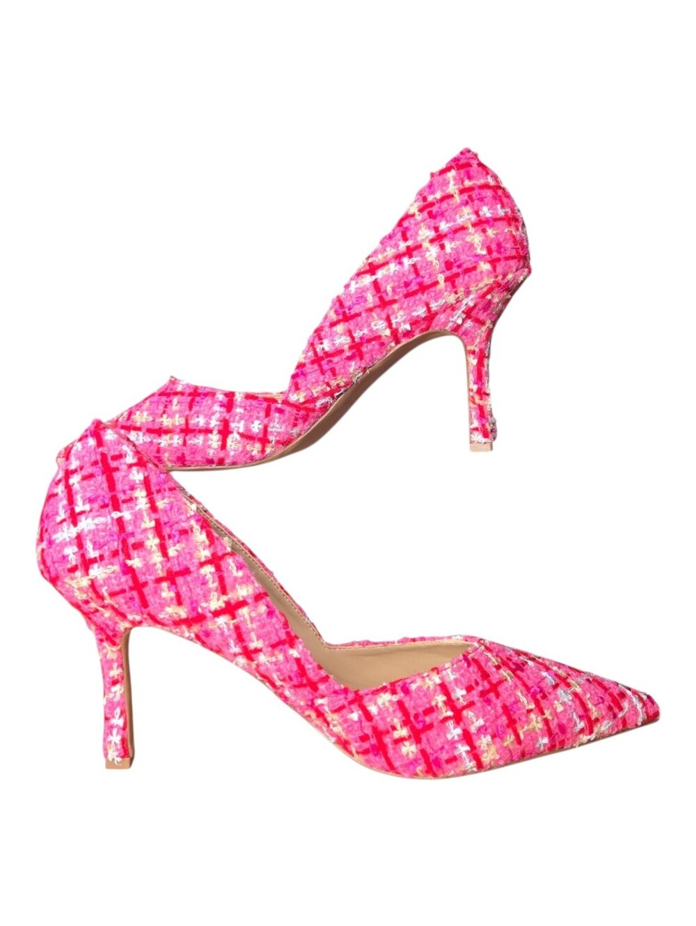 Ann Taylor Womens Pink Charm Tweed Point Toe Azra Pumps Heels Size 9
